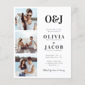 Moderne uitnodiging van het Monogram QR Code (Voorkant)