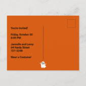 Moderne uitnodiging van Oranje Halloween-partij (Achterkant)