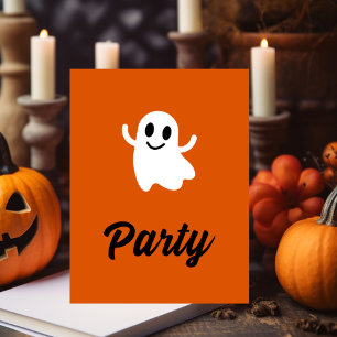 Moderne uitnodiging van Oranje Halloween-partij