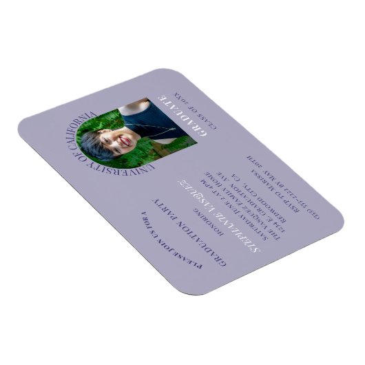 Moderne uitnodiging van Paarse fotograaf Magneet (Rechterzijde)