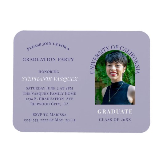 Moderne uitnodiging van Paarse fotograaf Magneet (Horizontaal)