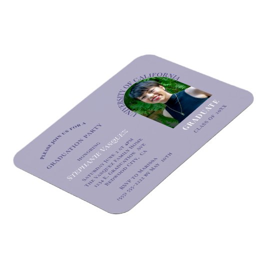 Moderne uitnodiging van Paarse fotograaf Magneet (Linkerzijde)