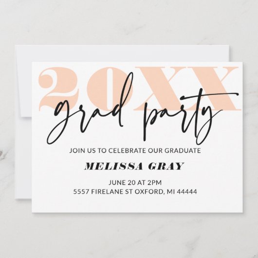 Moderne uitnodiging van Pastel Ombre Afstudeerder (Voorkant)