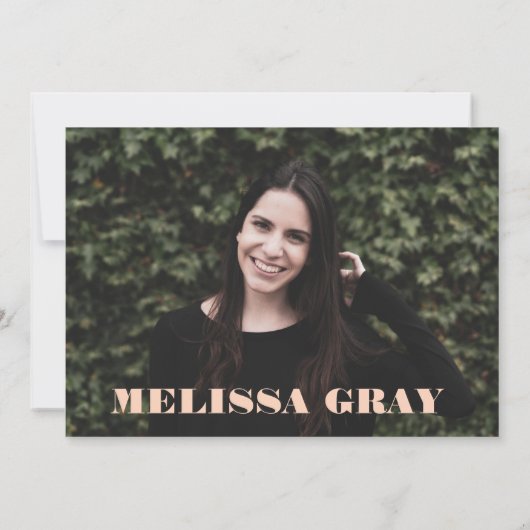 Moderne uitnodiging van Pastel Ombre Afstudeerder (Achterkant)