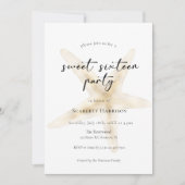 Moderne uitnodiging van roze beugel zweet zestien (Voorkant)