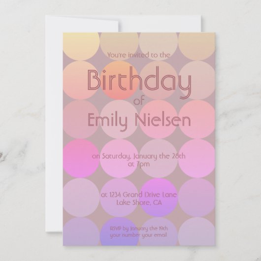 Moderne Uitnodiging Verjaardag (Voorkant)