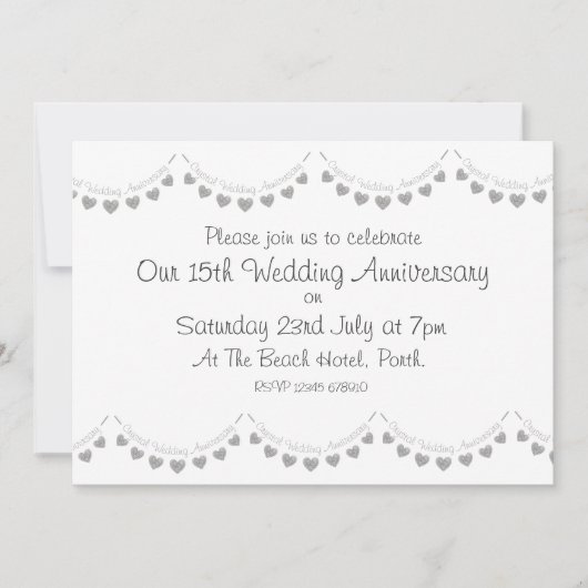 Moderne uitnodiging voor 15e kristallen huwelijksj (Voorkant)