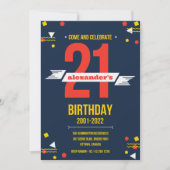 Moderne uitnodiging voor 21e verjaardag (Voorkant)