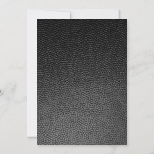 Moderne uitnodiging voor 21e verjaardag met leder (Achterkant)