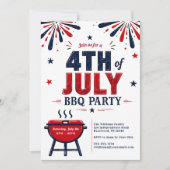 Moderne uitnodiging voor 4 juli BBQ-feest (Voorkant)