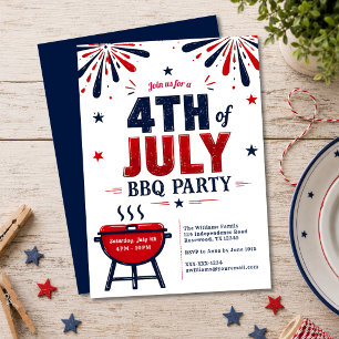 Moderne uitnodiging voor 4 juli BBQ-feest