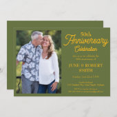 Moderne uitnodiging voor 50e huwelijksverjaardag (Voorkant / Achterkant)