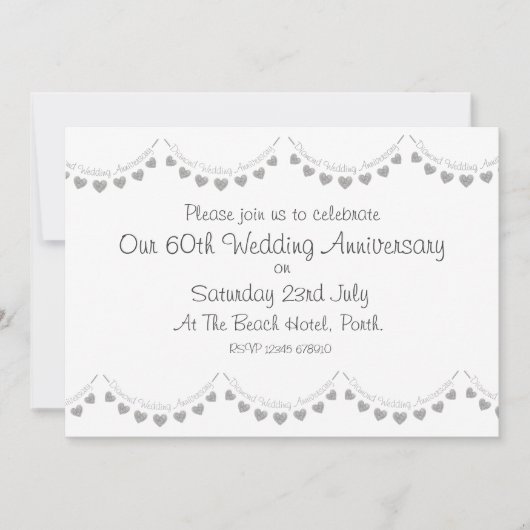 Moderne uitnodiging voor 60-jarig diamanten huweli (Voorkant)