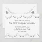 Moderne uitnodiging voor 60-jarig jubileum diamant (Voorkant / Achterkant)