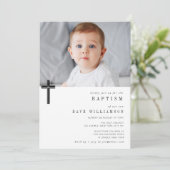 Moderne uitnodiging voor aangepaste fotobaptisme (Staand voorkant)