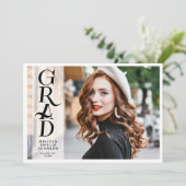 Moderne uitnodiging voor aankondiging Afstuderen f (Staand voorkant)