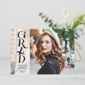 Moderne uitnodiging voor aankondiging Afstuderen f (Staand voorkant)