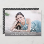 Moderne uitnodiging voor aankondiging afstuderen f (Voorkant / Achterkant)