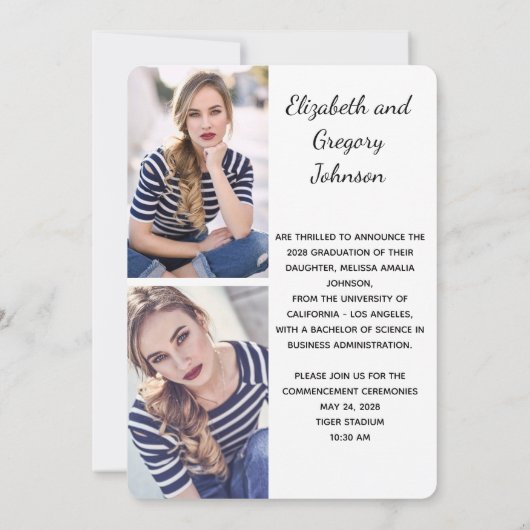 Moderne uitnodiging voor aankondiging Afstuderen f (Achterkant)