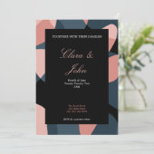 Moderne uitnodiging voor Abstracte bruiloft (Staand voorkant)