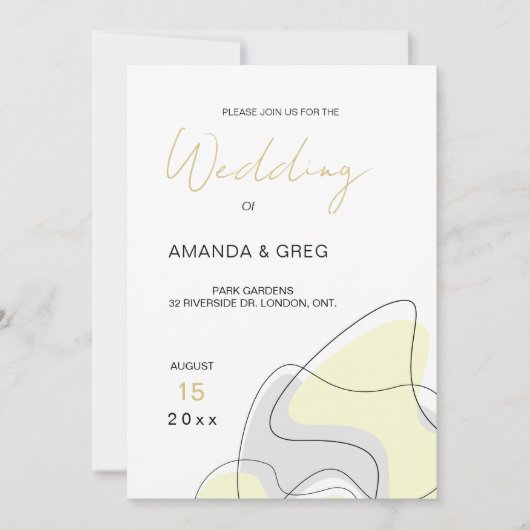 Moderne uitnodiging voor Abstracte bruiloft (Voorkant)