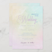 Moderne uitnodiging voor Abstracte regenboogpastei (Voorkant / Achterkant)