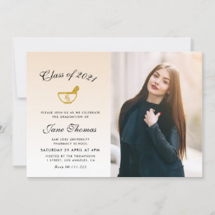 moderne uitnodiging voor afgestudeerde apotheek