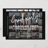 Moderne uitnodiging voor afgestudeerden fotocollag (Voorkant / Achterkant)