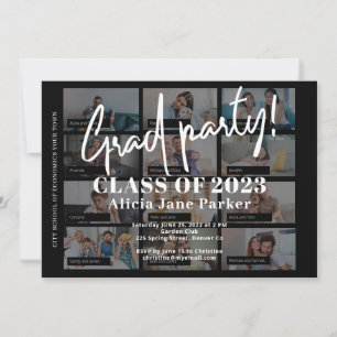 Moderne uitnodiging voor afgestudeerden fotocollag