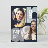 Moderne uitnodiging voor afstuderen (Staand voorkant)