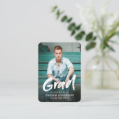 Moderne uitnodiging voor Afstuderen foto van pense Informatiekaartje (Staand voorkant)