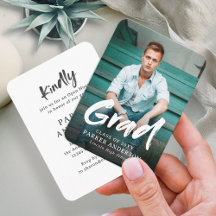 Moderne uitnodiging voor Afstuderen foto van pense