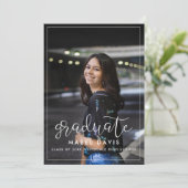 Moderne uitnodiging voor afstuderen foto's (Staand voorkant)