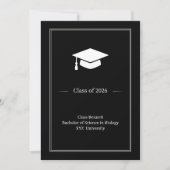 Moderne uitnodiging voor afstuderen in zwart-wit 2 (Voorkant)