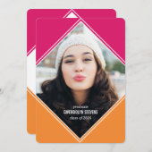 Moderne uitnodiging voor Afstuderen voor geometris (Voorkant / Achterkant)