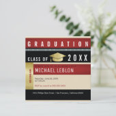 moderne uitnodiging voor afstuderende gasten (Staand voorkant)