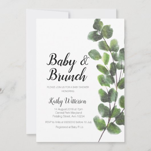 Moderne uitnodiging voor Baby shower (Voorkant)