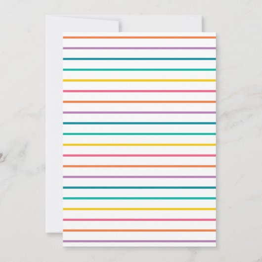 Moderne uitnodiging voor Baby shower in kleurenblo (Achterkant)