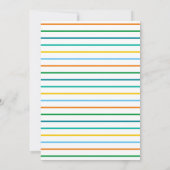 Moderne uitnodiging voor Baby shower in kleurenblo (Achterkant)