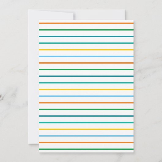 Moderne uitnodiging voor Baby shower in kleurenblo (Achterkant)