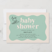 Moderne uitnodiging voor Baby shower van Mint Gree (Voorkant)