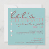 Moderne uitnodiging voor Birthday Party (Achterkant)