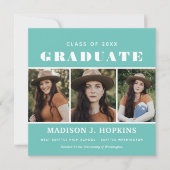 Moderne uitnodiging voor Blauwgroen fotografie (Voorkant)