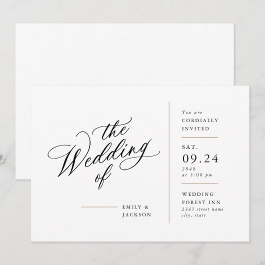 Moderne Uitnodiging voor blokkering van vaste lijn (Voorkant / Achterkant)