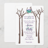 Moderne uitnodiging voor bomen en vogels (Voorkant / Achterkant)