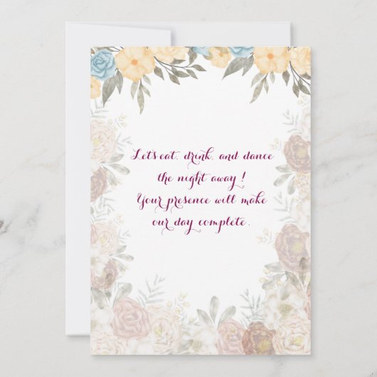 Moderne uitnodiging voor bruiloft (Achterkant)