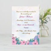 Moderne uitnodiging voor bruiloft (Staand voorkant)