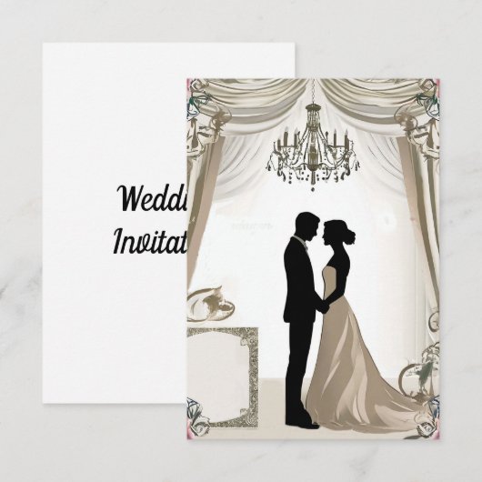 Moderne uitnodiging voor bruiloft (Voorkant / Achterkant)
