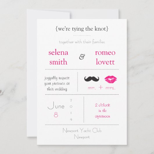 Moderne uitnodiging voor bruiloft (Voorkant)