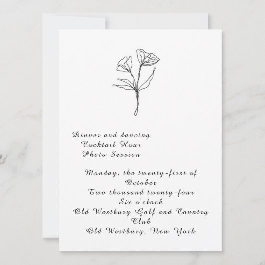 Moderne uitnodiging voor bruiloft (Achterkant)